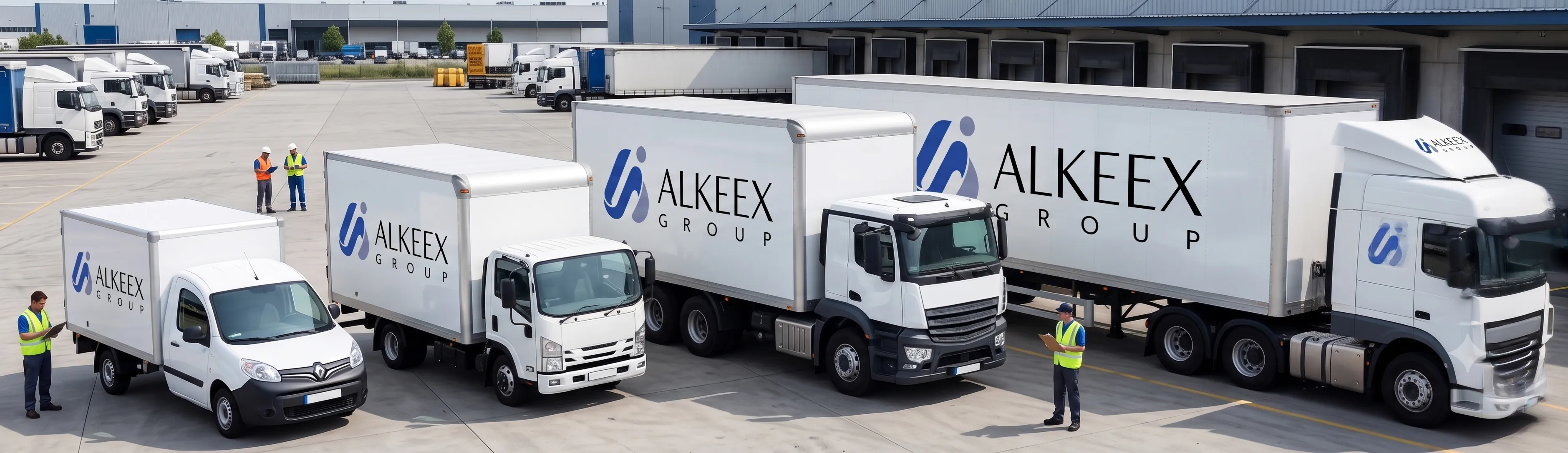 Flotilla de transporte terrestre Alkeex — unidades 1.5, 3.5, torton y caja de 53' para carga y logística en México